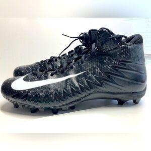 Nike Alpha Menace Men’s Football Cleats, 13, Lace Ups, Black/White